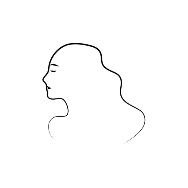 灵性Boho标志 设计元素 时尚观念 女性美感极简主义者 当代肖像画Boho线性矢量插图中的女性半身像和月牙形魔法女人 — 图库矢量图片