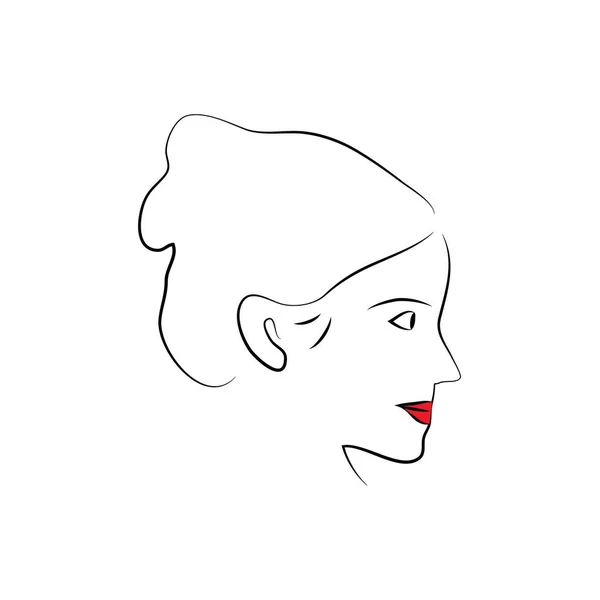 灵性Boho标志 设计元素 时尚观念 女性美感极简主义者 当代肖像画Boho线性矢量插图中的女性半身像和月牙形魔法女人 — 图库矢量图片
