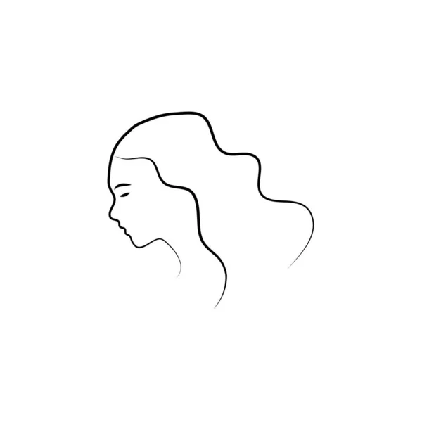 Spirituelles Boho Logo Designelemente Modekonzept Weibliche Schönheit Minimalistisch Zeitgenössisches Porträt — Stockvektor