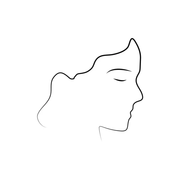 Andlig Boho Logotyp Designelement Modekoncept Kvinnlig Skönhet Minimalistisk Samtida Porträtt — Stock vektor
