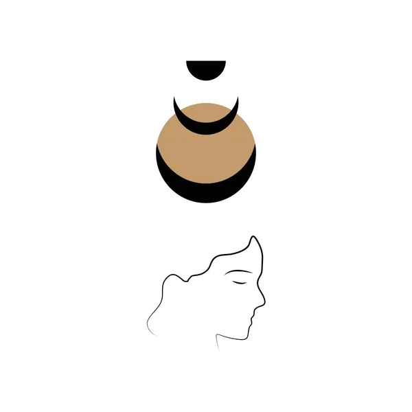 Ruhani Logo Tasarım Elementleri Moda Konsepti Kadın Güzellik Minimalist Çağdaş — Stok Vektör
