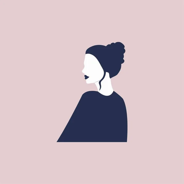 アバターのための女性の肖像 ユーザープロファイルの収集 半体の女性のアイコン カラフルなフラットベクトルイラスト — ストックベクタ