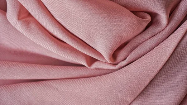 Розовый Шелковый Фон Текстура Розовой Полихлопковой Ткани Гладкая Мягкая Красивыми — стоковое фото
