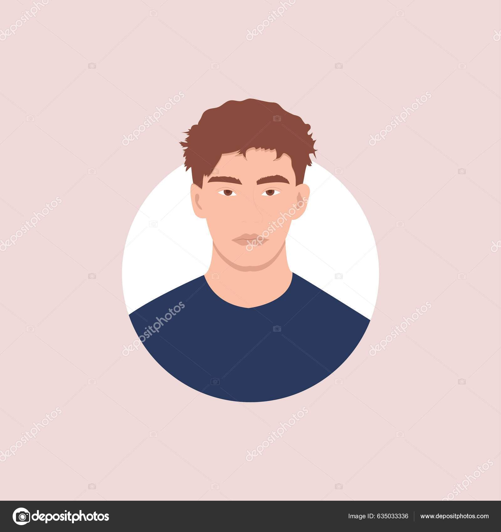 Profile image male avatar social networks half circle fashion vector