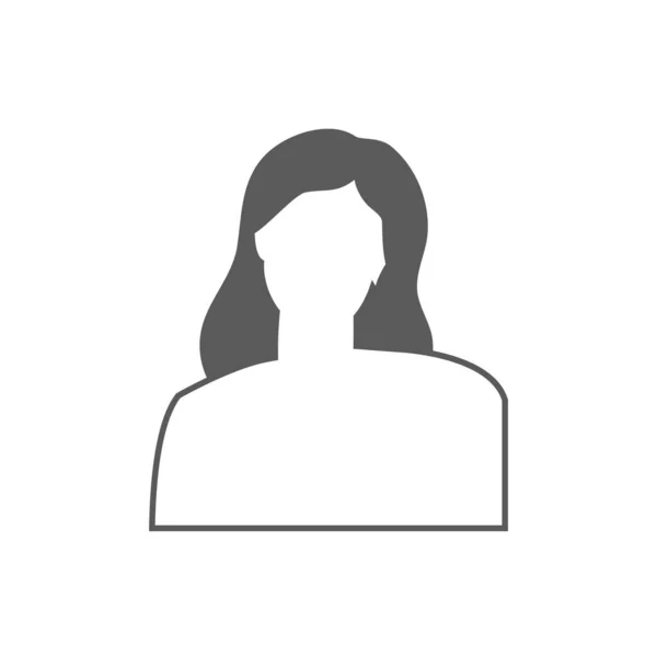 Black White Female Avatar User Icon Vector Trendy Flat Design — Stock Vector