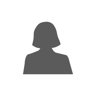 Monochrome female avatar silhouette. User icon vector in trendy flat design.
