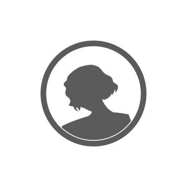 Monochrome female avatar silhouette. User icon vector in trendy flat design.