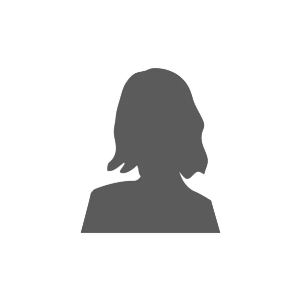 Monochrome Female Avatar Silhouette User Icon Vector Trendy Flat Design — Stock Vector