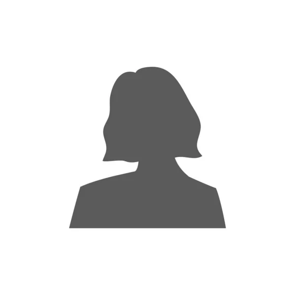 モノクロームの女性のアバターシルエット トレンディーなフラットデザインのユーザーアイコンベクトル — ストックベクタ