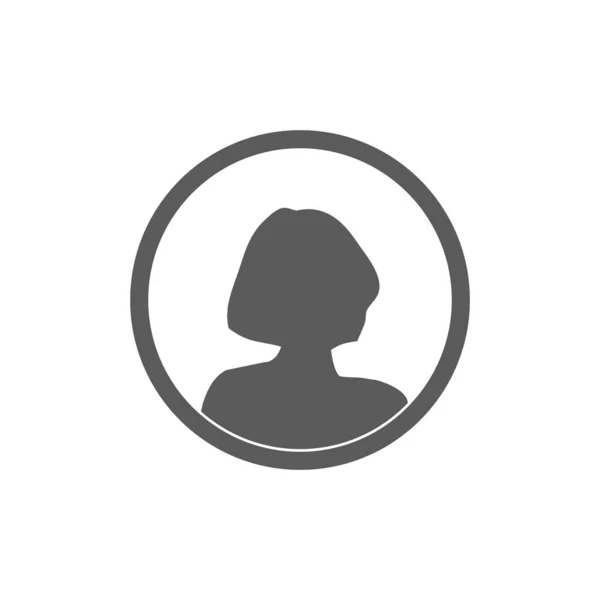 Monochrome Female Avatar Silhouette User Icon Vector Trendy Flat Design — Stock Vector