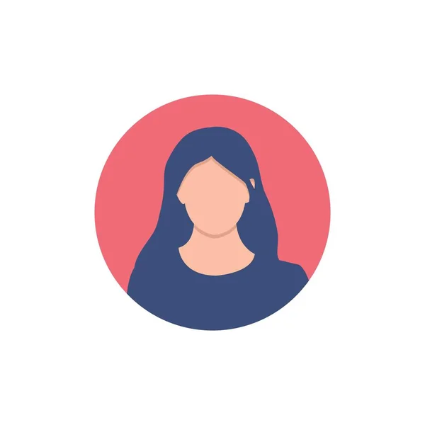 Profile Image Female Avatar Social Networks Half Circle Fashion Vector — Stok Vektör