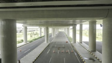 Bridge view with airport pick up car.
