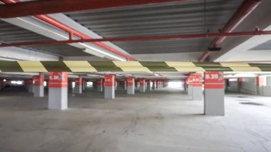 Airport basement parking lot. Indoor building.