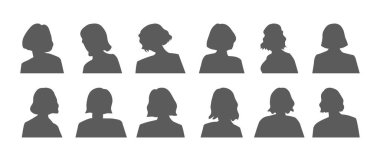 Set of avatars of women. Flat design. Vector illustration.