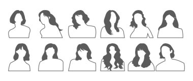 Set of avatars of women. Flat design. Vector illustration.