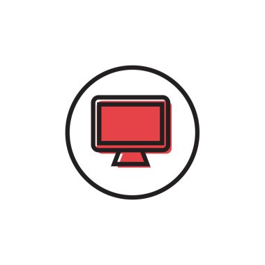 Computer icon in flat style. Monitor vector illustration on white isolated background. Monitor business concept.