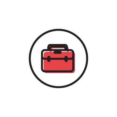 Briefcase icon. Flat color design. Vector Illustration.