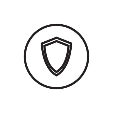 Shield icon in flat style. Security vector illustration on white isolated background. Protection business concept.