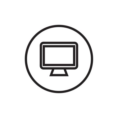 Computer icon in flat style. Monitor vector illustration on white isolated background. Monitor business concept.