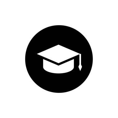 Mezuniyet kap simgesi. Mezuniyet kap vektör simgesi web için basit örnek