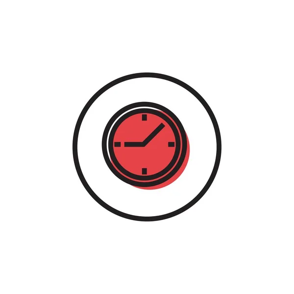 Clock Icon Flat Style Watch Vector Illustration White Isolated Background — Vector de stock