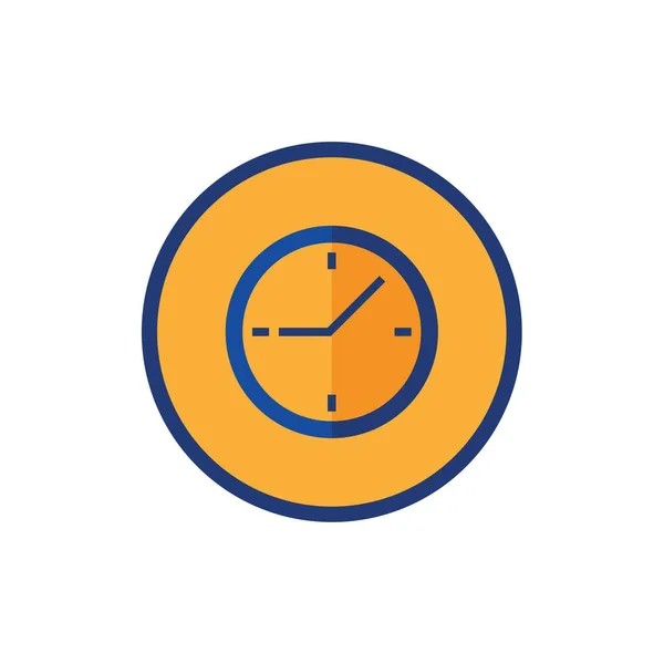 Clock Icon Flat Style Watch Vector Illustration White Isolated Background — Διανυσματικό Αρχείο