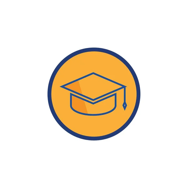 卒業の帽子アイコン Web の卒業キャップ ベクトル アイコンのシンプルなイラスト — ストックベクタ