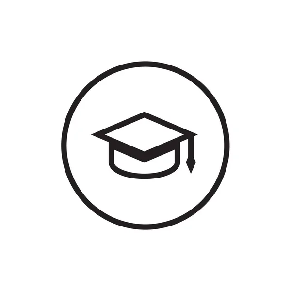 Icône Chapeau Graduation Illustration Simple Icône Vectorielle Chapeau Graduation Pour — Image vectorielle