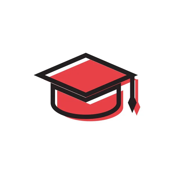 卒業の帽子アイコン Web の卒業キャップ ベクトル アイコンのシンプルなイラスト — ストックベクタ