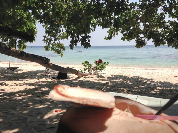 Agua Coco Playa Isla Karimunjawa Indonesia — Foto de Stock