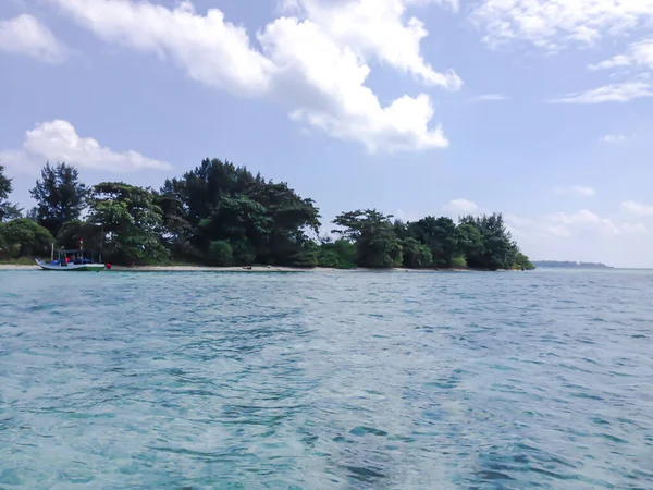 Beautiful island in the middle of the sea and blue sky.