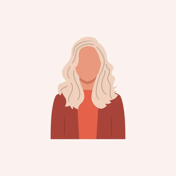 ハーフボディ美しい女性カラフルな肖像画 ソーシャルネットワークのアバター 平型ベクトルイラスト — ストックベクタ