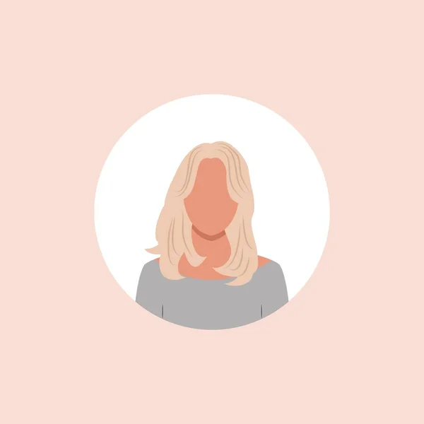 Profilbild Einer Avatarfrau Für Soziale Netzwerke Mit Halbkreis Modevektor Helle — Stockvektor