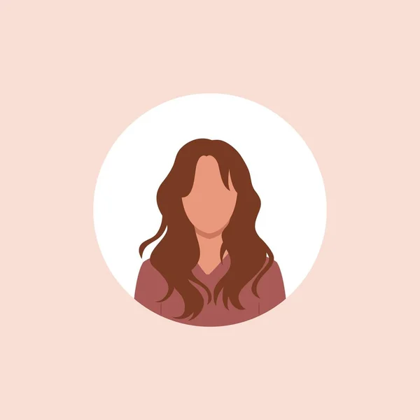 Profile Image Woman Avatar Social Networks Half Circle Fashion Vector — Stock Vector