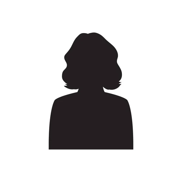 Silhouette Avatar Femme Monochrome Vecteur Icônes Utilisateur Dans Design Plat — Image vectorielle