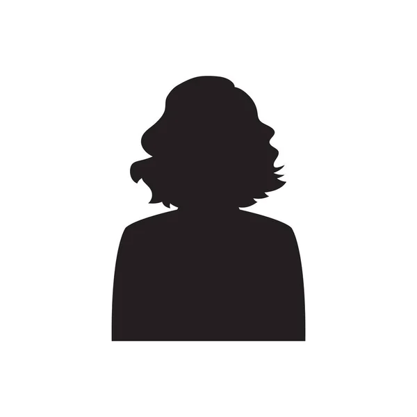 Monochrome Woman Avatar Silhouette User Icon Vector Trendy Flat Design — Stock Vector