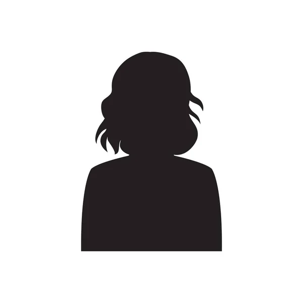 Силуэт Монохромной Женщины Аватара Вектор Иконок Пользователя Модной Плоской Конструкции — стоковый вектор