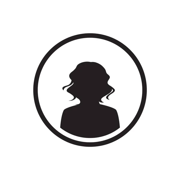Silhouette Avatar Femme Monochrome Avec Demi Cercle Vecteur Icônes Utilisateur — Image vectorielle