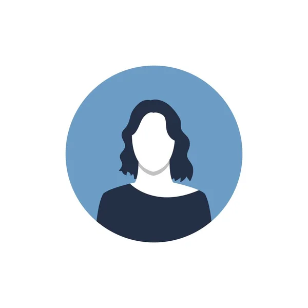 Круглий Профіль Зображення Жінки Аватар Соціальних Мереж Мода Краса Синій — стоковий вектор