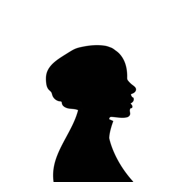 Frau Avatarprofil Vektorsilhouette Des Kopfes Oder Der Ikone Einer Frau — Stockvektor