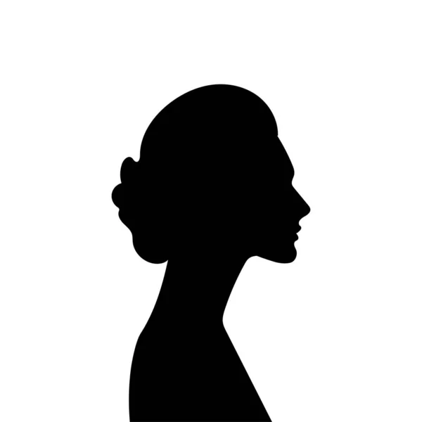 Frau Avatarprofil Vektorsilhouette Des Kopfes Oder Der Ikone Einer Frau — Stockvektor