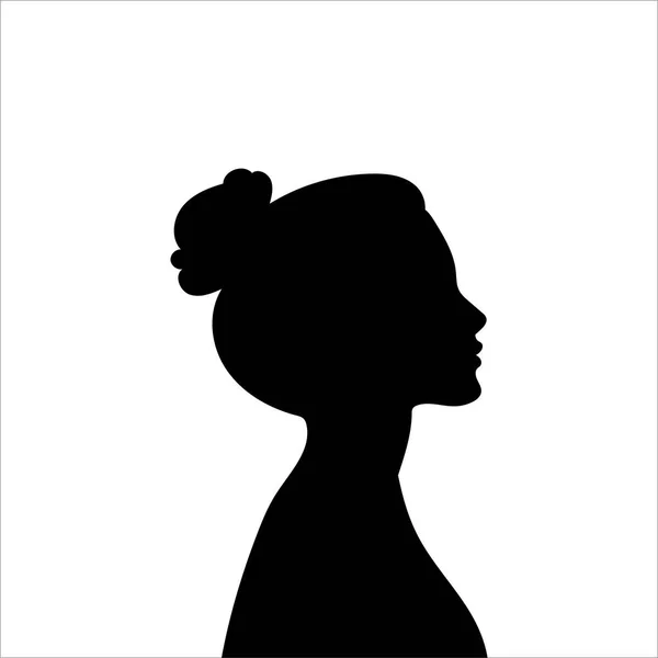 아바타 프로필 배경에 고립된 여성의 머리나 아이콘에 실루엣 여성의 아름다움의 — 스톡 벡터