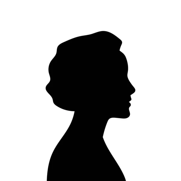 Profil Awatara Kobiety Wektorowa Sylwetka Głowy Lub Ikony Kobiety Odizolowanej — Wektor stockowy