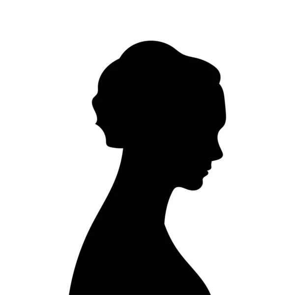 Γυναικείο Προφίλ Άβαταρ Διάνυσμα Σιλουέτα Του Κεφαλιού Της Εικόνας Μιας — Διανυσματικό Αρχείο