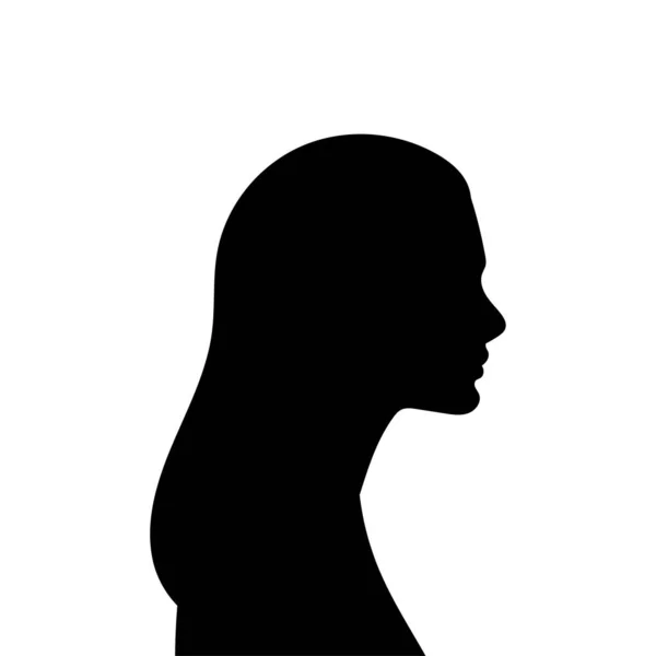 Profil Awatara Kobiety Wektorowa Sylwetka Głowy Lub Ikony Kobiety Odizolowanej — Wektor stockowy