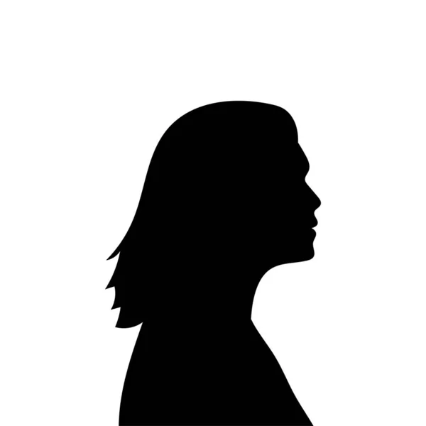 Γυναικείο Προφίλ Άβαταρ Διάνυσμα Σιλουέτα Του Κεφαλιού Της Εικόνας Μιας — Διανυσματικό Αρχείο
