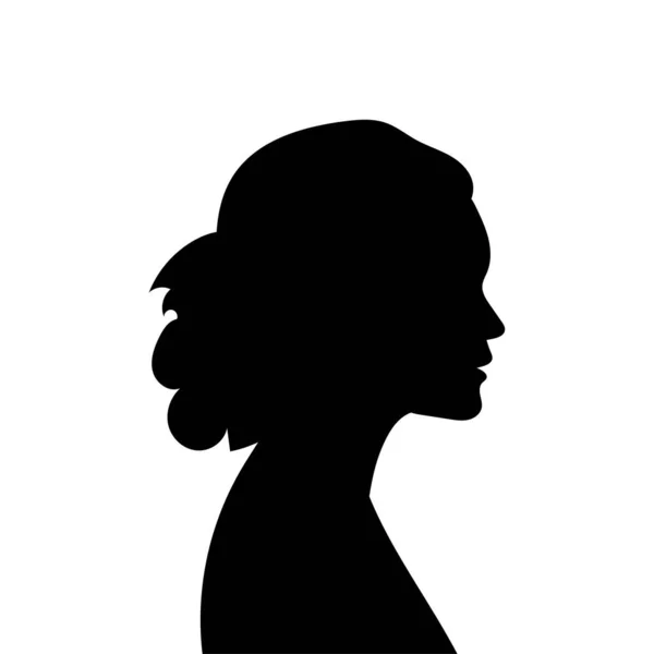 Profilo Avatar Della Donna Silhouette Vettoriale Della Testa Icona Una — Vettoriale Stock