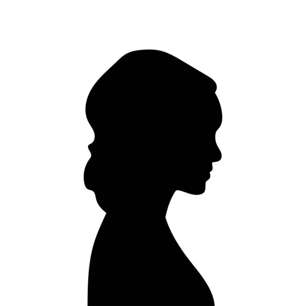 Profil Ženy Avatar Vektorová Silueta Ženské Hlavy Nebo Ikony Izolované — Stockový vektor