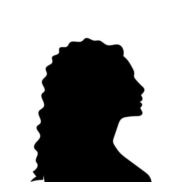 Perfil Mujer Avatar Silueta Vectorial Cabeza Una Mujer Icono Aislado — Archivo Imágenes Vectoriales