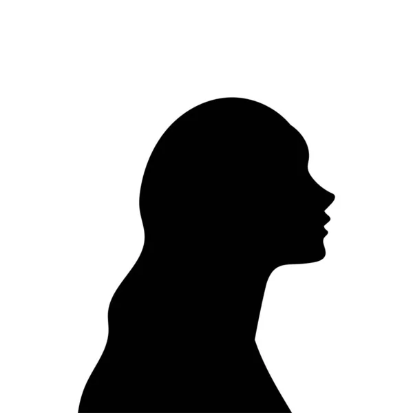 Profil Avatar Femme Silhouette Vectorielle Tête Icône Une Femme Isolée — Image vectorielle